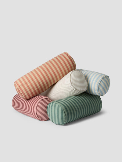 Pine Green Pembroke Stripe Linen Blend Bolster Filled Cushion - alternate image