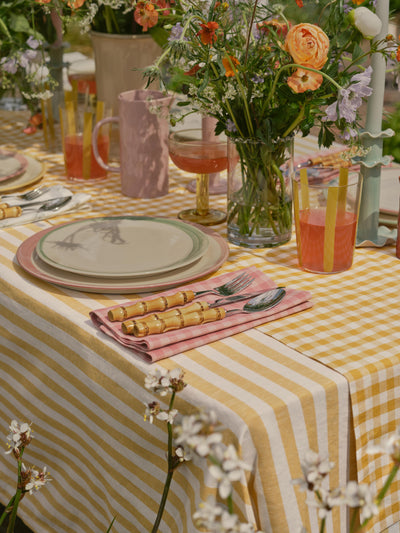 Honey Gingham Linen Blend Table Runner - alternate image