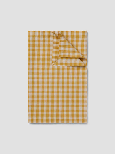 Honey Gingham Linen Blend Table Runner
