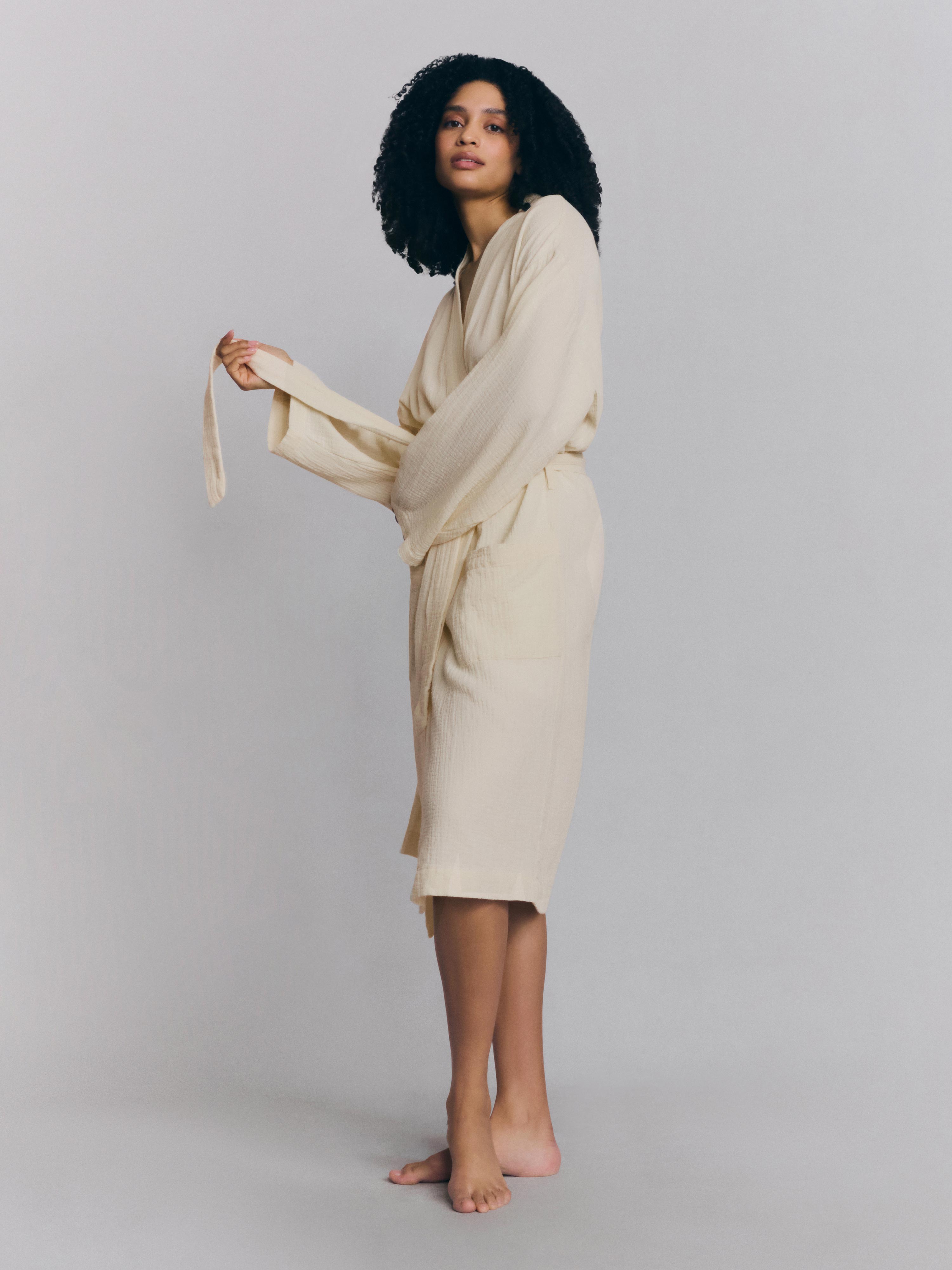 Pearl Cotton Gauze Robe | Piglet in Bed US