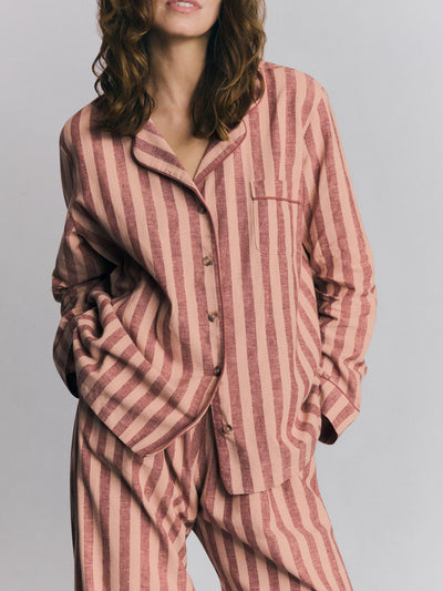 Rhubarb & Rose Pembroke Stripe Linen Blend Pajama Set - alternate image