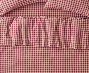 Rhubarb & Rose Pembroke Gingham Linen Blend Duvet Cover