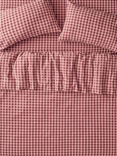 Rhubarb & Rose Pembroke Gingham Linen Blend Duvet Cover
