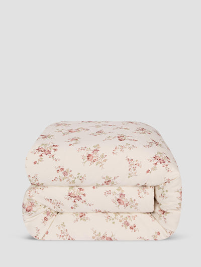 Dusty Pink Heirloom Rose Linen Blend Duvet Cover