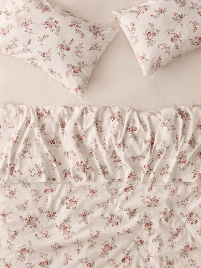 Dusty Pink Heirloom Rose Linen Blend Duvet Cover - alternate image