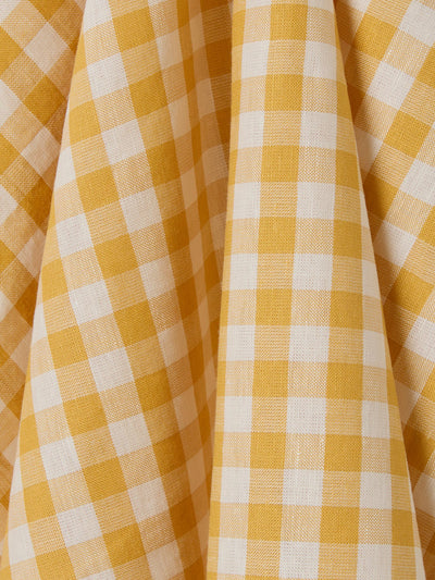 Honey Gingham Linen Blend Tea Towel
