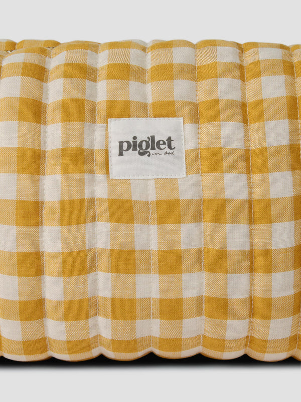Honey Gingham Linen Blend Wash Bag