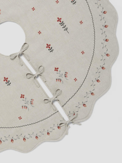 Oatmeal Cross Stitch Tapestry Tree Skirt