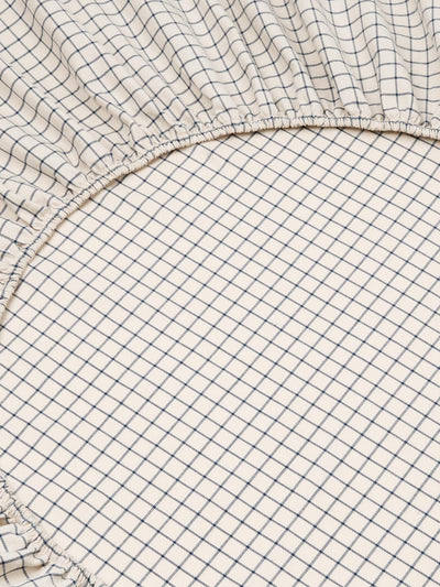 Dream Blue Burlow Plaid Washed Cotton Percale Fitted Sheet