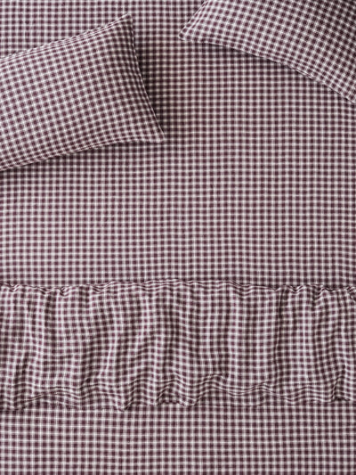 Berry Heritage Gingham 100% Linen Fitted Sheet