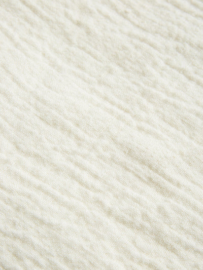 Cream Linen Crinkle Throw - alternate image