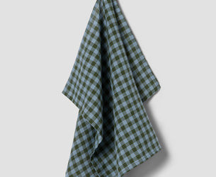 Fern Green & Dusk Blue Drenched Gingham Stocking Fillers - Home Treats - Piglet in Bed US