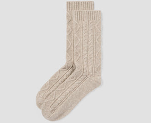 Oatmeal Cozy Cable Socks