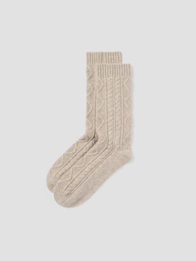 Oatmeal Cozy Cable Socks