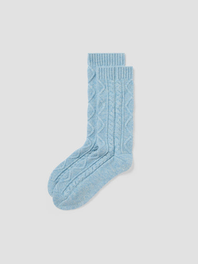 Sky Blue Cozy Cable Socks