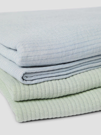 Dusk Blue Cotton Textured Throw - alternate image