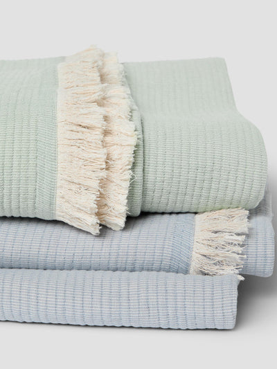 Elm Green Cotton Textured Throw - alternate image