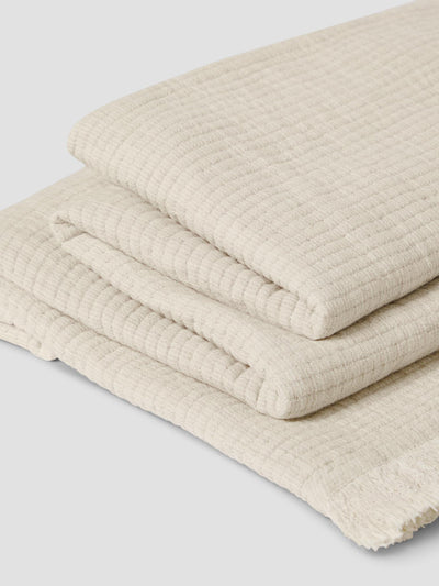 Oatmeal Cotton Textured Throw