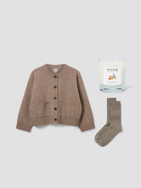 Luxury Coziness: Sumptuous Heather Brown Knitwear | Piglet in Bed US