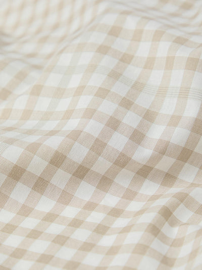 Cafe au Lait Small Gingham Cotton Pillowcase (Pair)