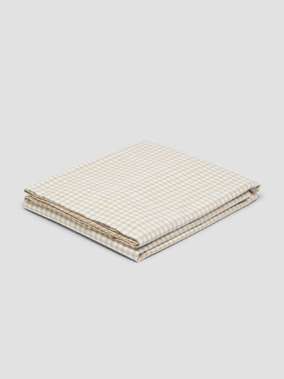Cafe au Lait Small Gingham Cotton Duvet Cover