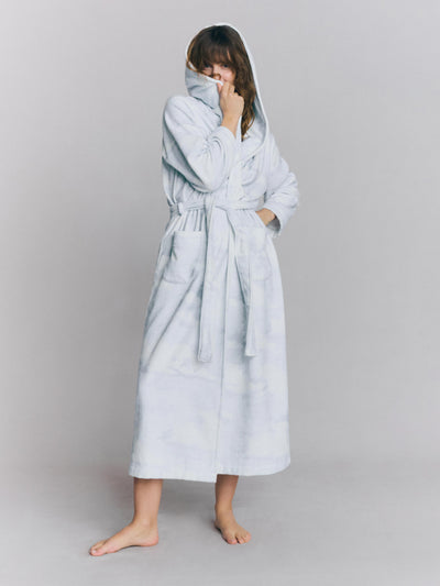 Sky Blue Cloud Print Robe
