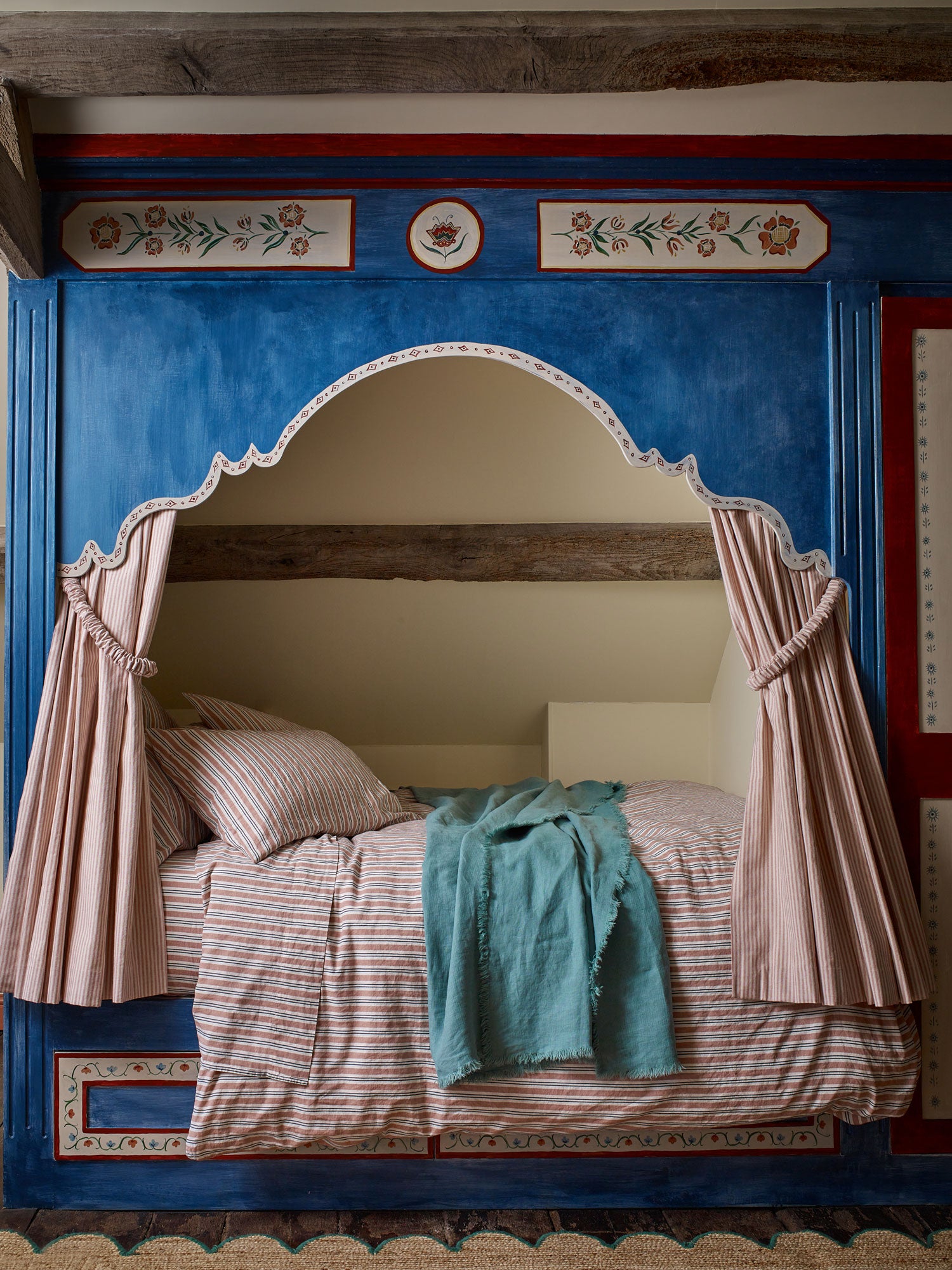 Warm Clay Somerley Stripe Linen Blend Duvet Cover