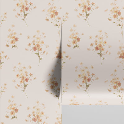 Cream Blush Daisy Bouquet Wallpaper - alternate image
