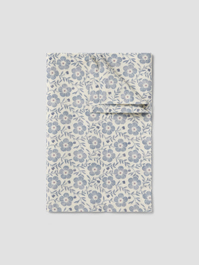 Floral patterned fabric on a light gray background