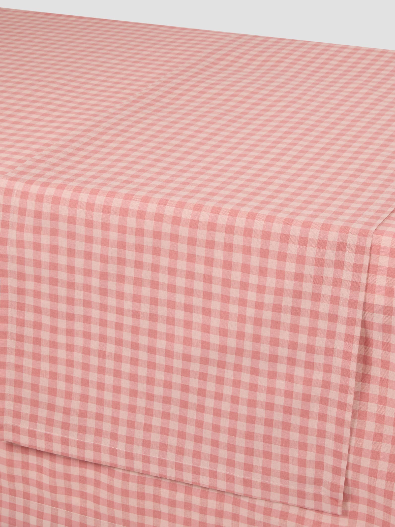 Close-up of pink gingham checkered fabric