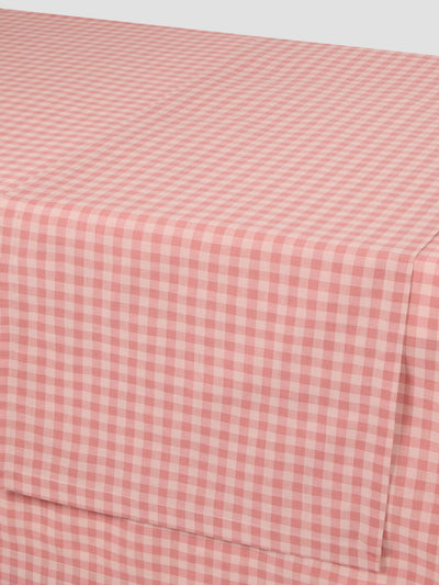 Close-up of pink gingham checkered fabric