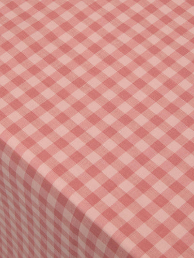 Dusty Pink & Rose Gingham Linen Blend Tablecloth - alternate image