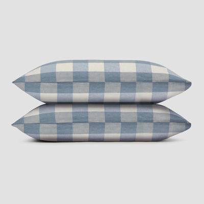 Blueberry Emsworth Plaid Linen Blend Pillowcase (Pair)