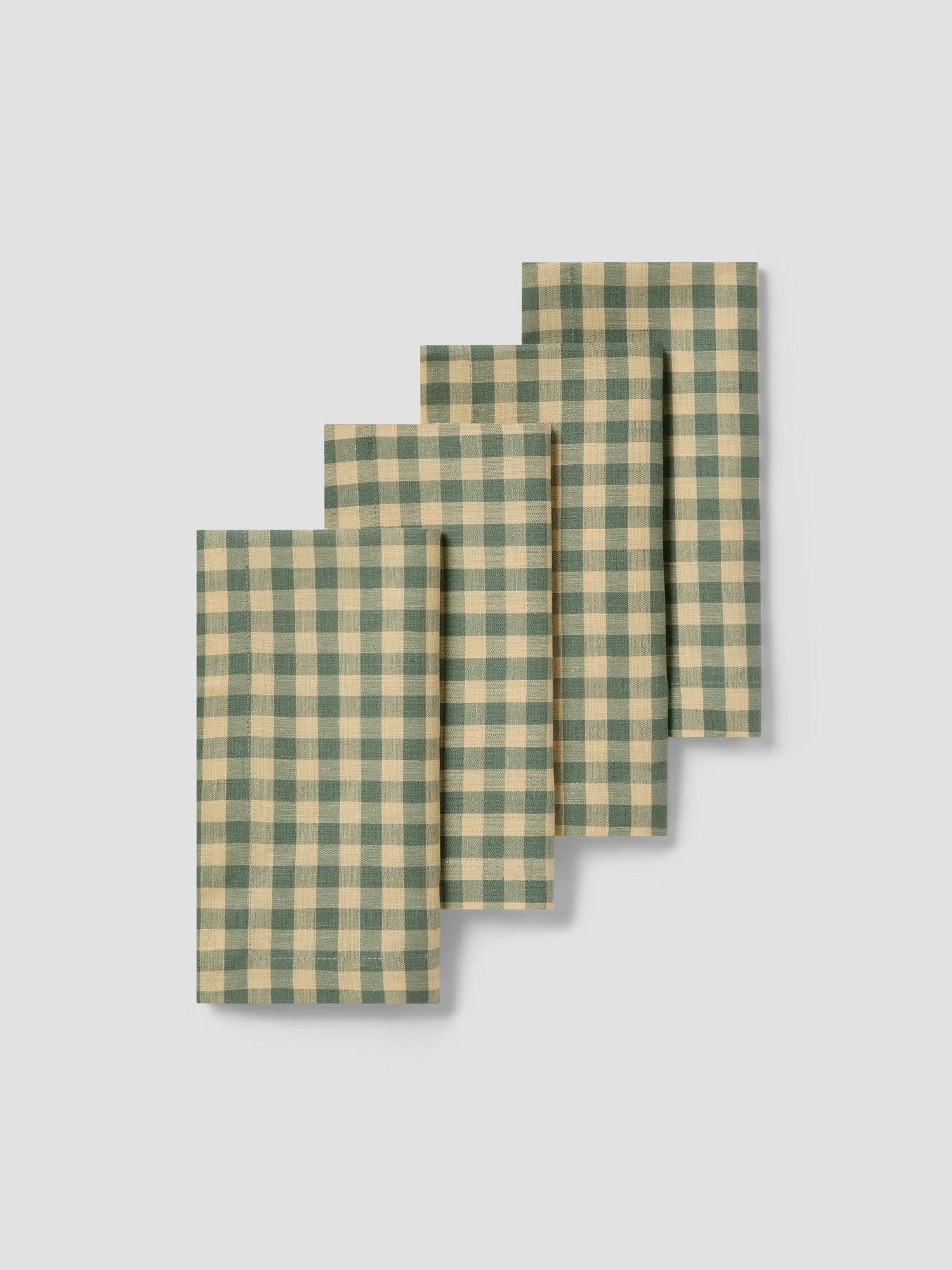 Elm Green & Butter Yellow Gingham Table Linens