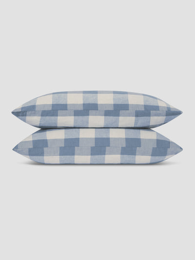 Blueberry Emsworth Plaid Linen Blend Pillowcase (Pair) - alternate image
