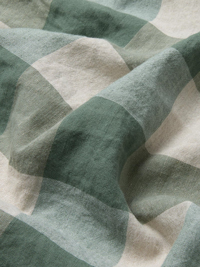 Elm Green Emsworth Plaid Linen Blend Duvet Cover - alternate image