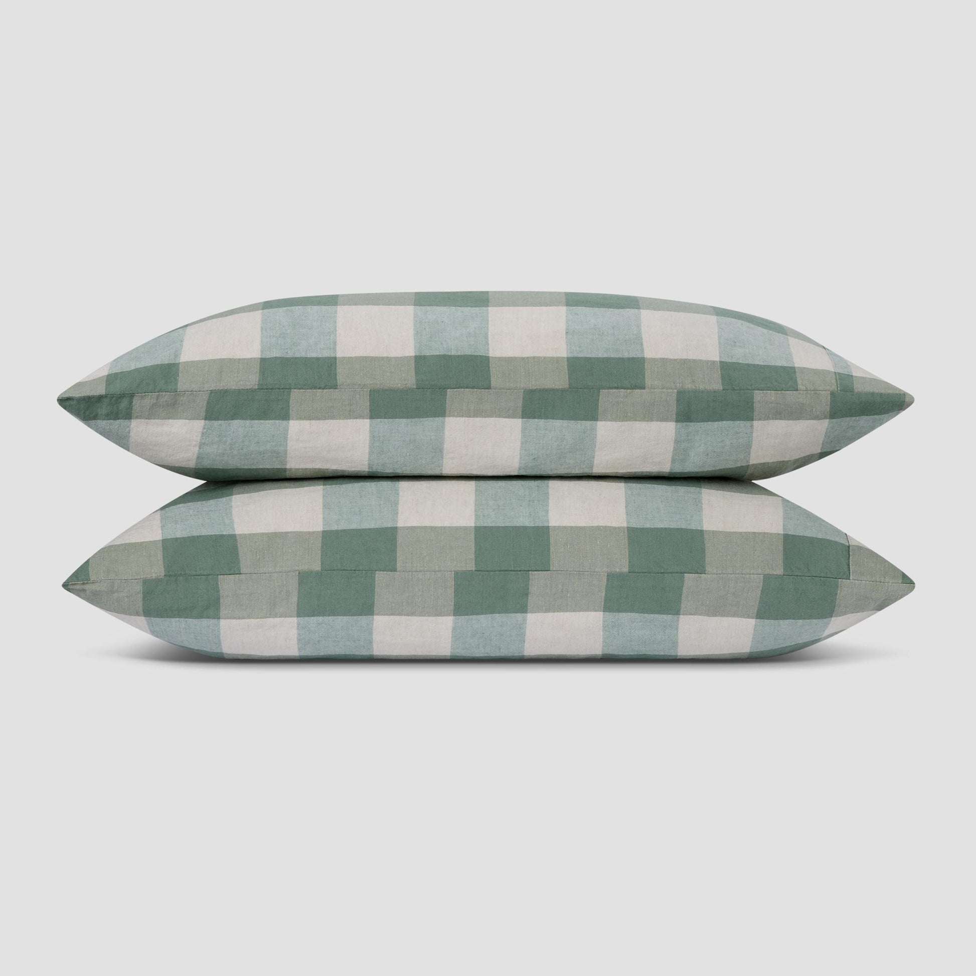 Elm Green Emsworth Plaid Linen Blend Pillowcase (Pair)