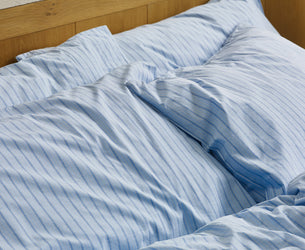 Pale Blue Favorite Shirt Stripe Cotton Pillowcases (Pair)