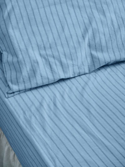 Pale Blue Favorite Shirt Stripe Cotton Fitted Sheet