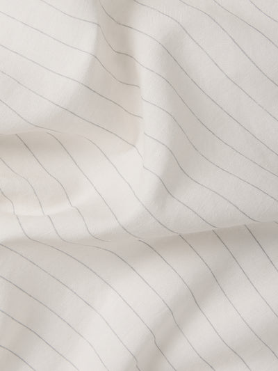 Dusk Blue Folk Stripe Linen Blend Fitted Sheet - Piglet in Bed US