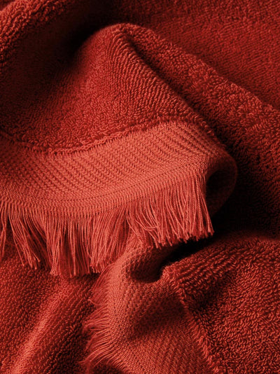 Sandstone Red Fringe Edge Cotton Towels - alternate image