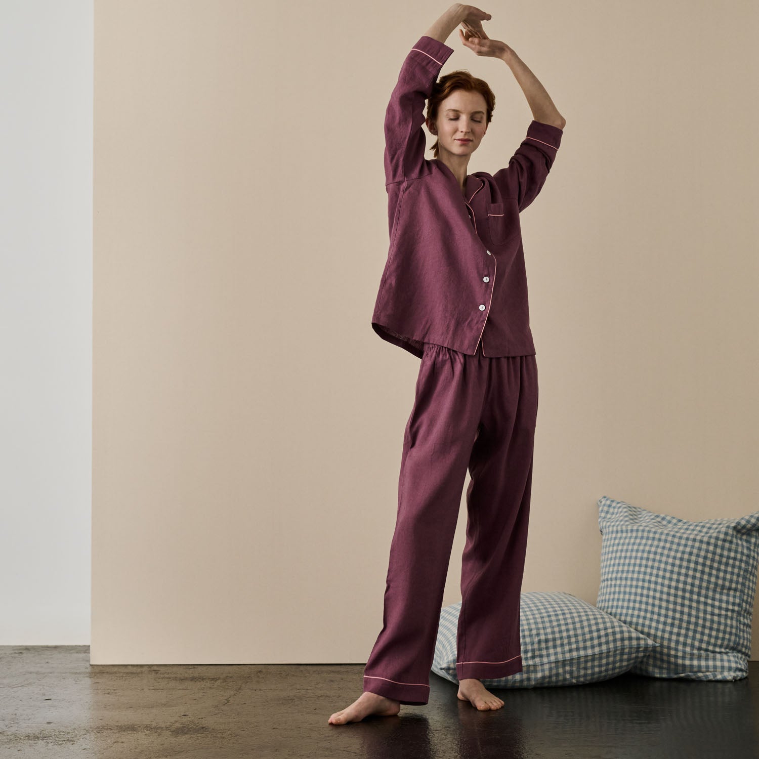 Women's Plain Linen Pajama Pants