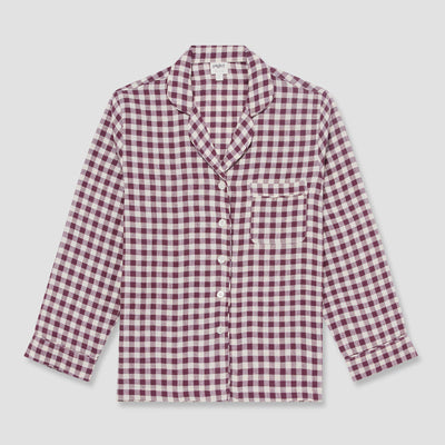 Berry Gingham Pajama Shirt - alternate image