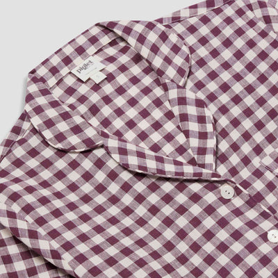 Berry Gingham Pajama Shirt