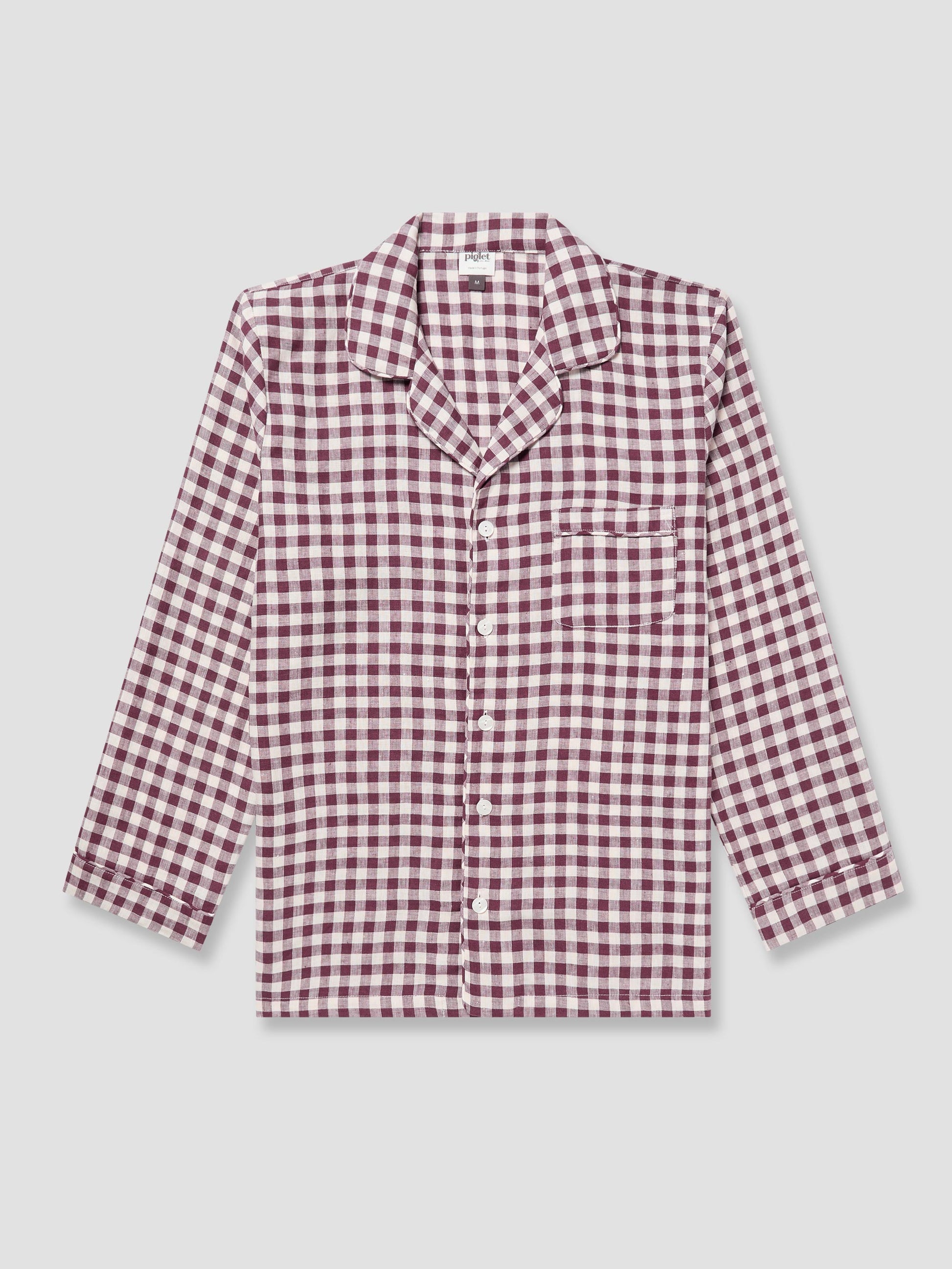 Men's Berry Gingham Pajama Shirt