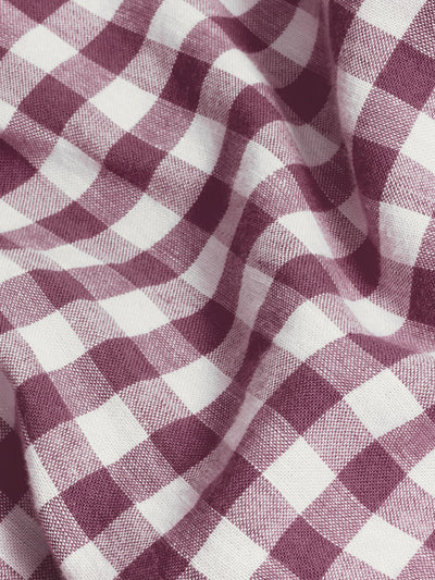 Berry Gingham 100% Linen Pillowcases (Pair)