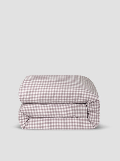 Elderberry Gingham Linen Blend Duvet Cover