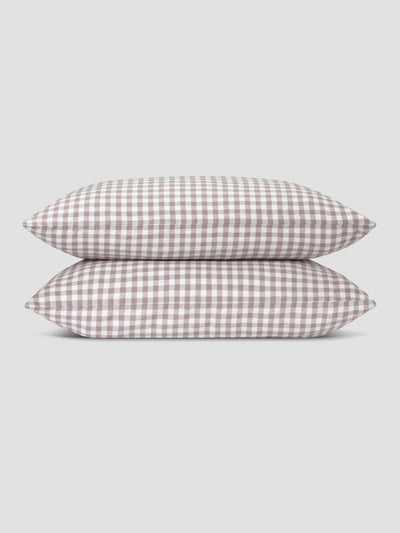 Elderberry Gingham Linen Blend Pillowcase (Pair) - alternate image