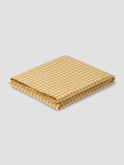 Honey Gingham Linen Blend Flat Sheet - alternate image