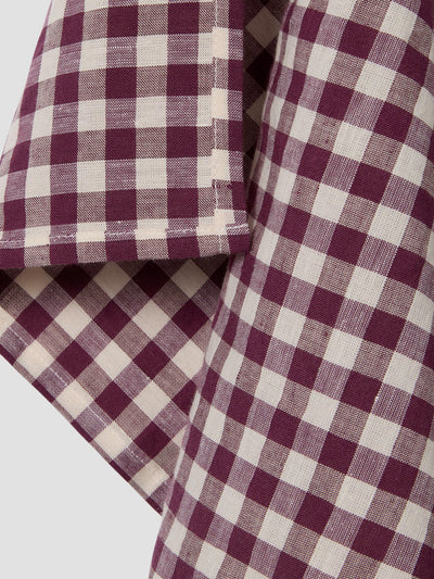 Berry Gingham Linen Blend Tea Towel - alternate image